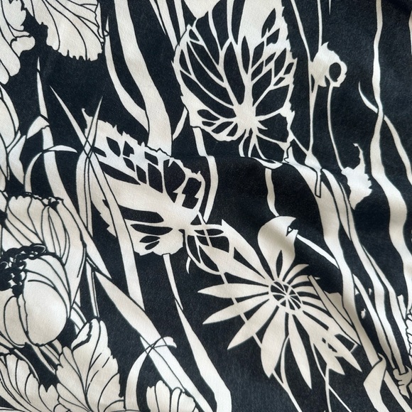 Y2K Vintage Express Black White Hawaiian Tropical Tube Strapless Dress - Picture 8 of 13